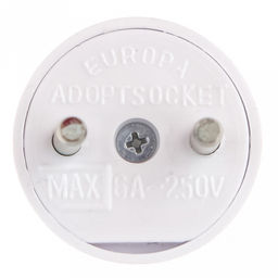 Переходник 16А 4,5х3,5х3см, круглой формы, с тремя отверстиями, пластик/металл, белый (Россия)