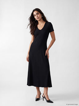 V Yaka Bodycon Elbise