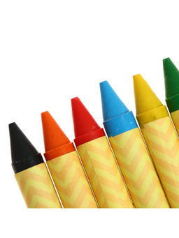 Цена за 3 шт. Мелки восковые Calligrata, цветные, 6 цветов, утолщённые, 93×11 мм