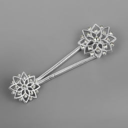 Декоративная застёжка, d = 2,4/3.1 см, цвет серебряный