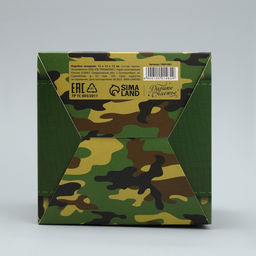 Цена за 2 шт. Коробка подарочная складная, упаковка, С 23 февраля, камуфляж, 12 х 12 х 12 см - Дарите счастье фото 7