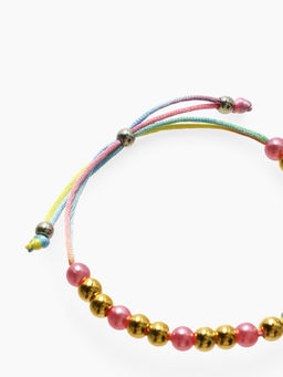 Браслет детский «Выбражулька» на затяжке, корона с бусинами, цветной