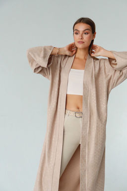 Кимоно длинное бежевое в горох - Martichelli фото 6