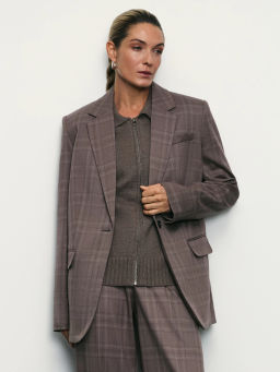 Однобортный жакет в клетку / Zarina фото 7