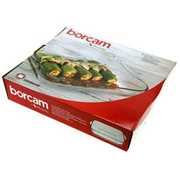 "Боркам (Borcam)" Форма стеклянная жаропрочная 3,2л, 28х28х6см, квадратная, цветная коробка, Pasabahce (Турция)