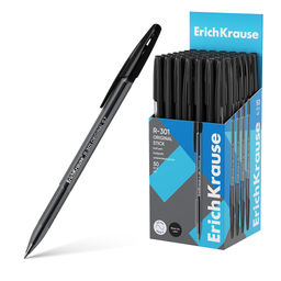 Цена за 50 шт. Ручка шариковая ErichKrause R-301 Stick Original 1.0, цвет чернил черный (в коробке по 50 шт.)