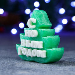 Фигурное мыло Символ года: Ёлочка с новым годом зелёная, 60гр, 7х8х3см - Мыльные штучки фото 2