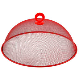 Крышка-сетка для защиты от насекомых металлическая, окрашенная д30см h11,5см, пластмассовая ручка, цвета в ассортименте: синий; зеленый; красный (Китай) - Домашняя мода фото 4