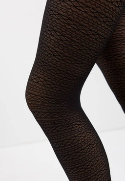 Колготки фантазийные CONTE DELICATE Колготки с ажурным рисунком nero  фото 5