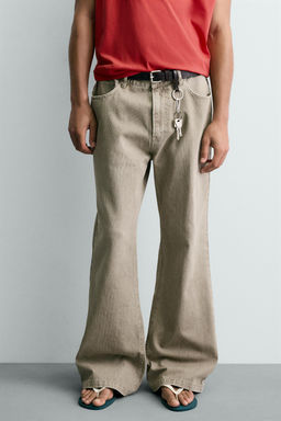 PANTAL?N FLARE FIT ESTRUCTURA ALGOD?N / Beige - Zara фото 2
