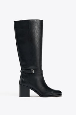 BUCKLE BLOCK HEEL BOOTS - Zara фото 3