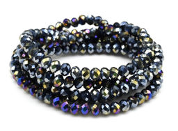 Бусы-браслет на резинке из циркона кукуруза гр.6мм зеленый хамелеон, 86см. Радуга камня  фото 32