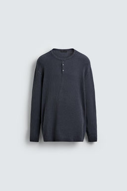 WASHED BUTTON-NECK SWEATER - Zara фото 7