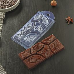Форма для шоколада и конфет «Какао дольки», 7×15×1 см, цвет прозрачный
