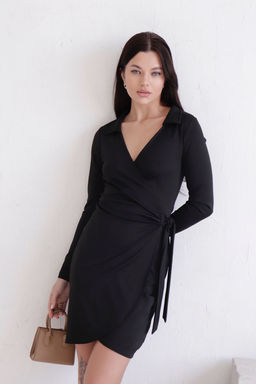 Платье с запахом чёрное - Martichelli фото 4