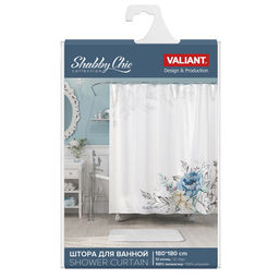 Штора для ванной комнаты, полиэстер, 180*180 см, SHABBY CHIC WHITE, шт - Valiant фото 3