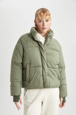 Водонепроницаемая куртка-пуховик с воротником-стойкой DeFactoFit