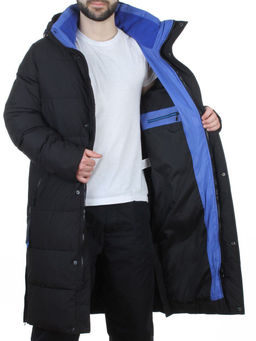 6896 BLACK Куртка мужская зимняя удлиненная (200 гр. холлофайбер)