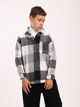 Рубашка Гранж коричневая клетка - Ладошки фото 63