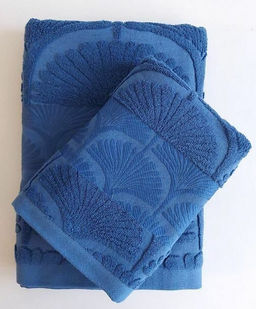 Махровое полотенце Пальма- СИНИЙ 50*90 см. хлопок 100% - Лен поволжья фото 2