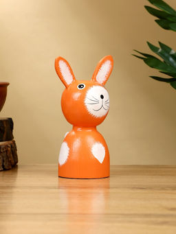 Набор сувенирный Зайки, h=15 см, h=13 см, h=10 см, дерево, оранжевый