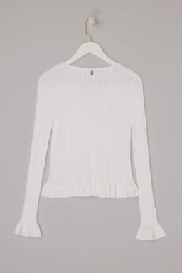 Ekru Bisiklet Yaka Etek Ucu Detayl? Triko H?rka TWOSS26HI00015 - Trendyolmilla фото 6