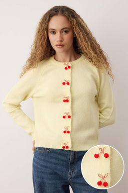 Lacivert Bisiklet Yaka Kiraz Aksesuar Detayl? Triko H?rka TWOAW26HI00141 - Trendyolmilla фото 9