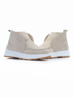 01-5280-10 LT. BEIGE Ботинки демисезонные женские (натуральная замша, байка)