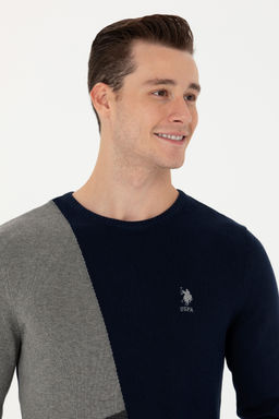Свитер U.S. Polo Assn мужской серый меланжевый хлопок фото 16