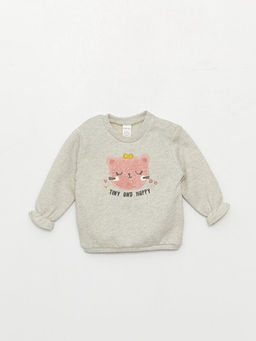 Bisiklet Yaka Uzun Kollu K?z Bebek Sweatshirt ve Tayt 2li Tak?m - Waikiki фото 2