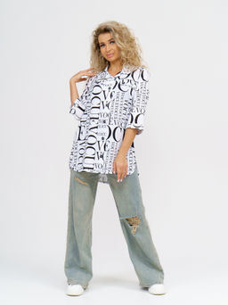 445 Туника "Буквы на белом"