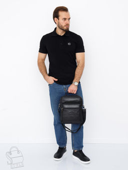 Сумка мужская кожаная 7905-4 black Fuzhinino  в Новосибирске