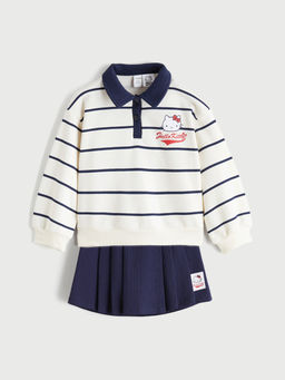 Polo Yaka K?z ?ocuk Sweatshirt ve Etek