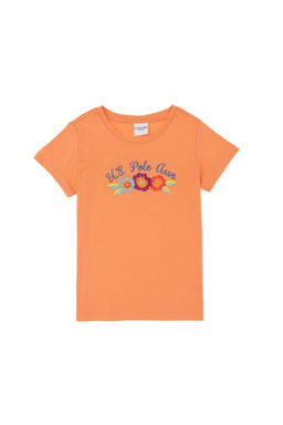 Футболка для девочек U.S. Polo Assn с круглым вырезом лососевого цвета