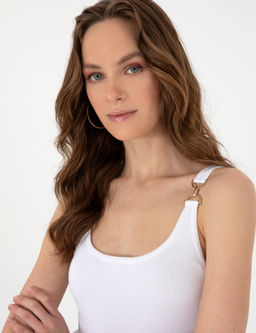 Beyaz Slim Fit Triko Ti__rt - Pierre cardin фото 2