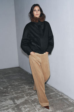 FAUX SHEARLING BOMBER JACKET ZW COLLECTION - Zara фото 6