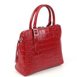 Женская кожаная сумка тоут под крокодила 1543-220 Красный - Cidirro фото 3