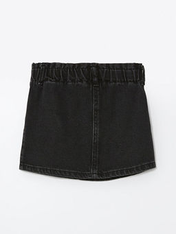 Bel? Lastikli Nak??l? K?z ?ocuk Jean Etek ve K?lotlu ?orap 2li Tak?m