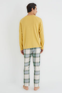 TRENDYOL MAN Sar? Regular Fit Ekose Orme Pijama Tak?m? TMNAW25PT00062 - Trendyolmilla фото 5
