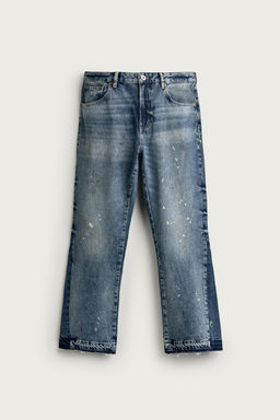 JEANS FLARE FIT EFECTO SALPICADURAS / Azul - Zara фото 6