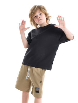 Футболка хлопок подросткам для школы 22-7626 черный - Mini maxi фото 6