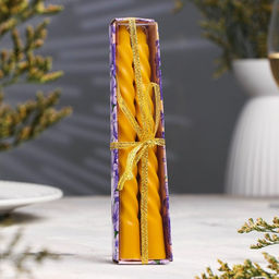 Цена за 3 шт. Набор свечей ароматических витых, 1.5×15 см, 2 шт., лимон