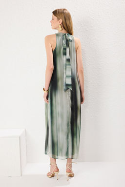 TRENDYOLMILLA Siyah Soyut Desenli Maxi Dokuma Elbise TWOSS25EL00408  фото 4