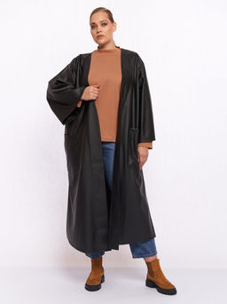 Кардиган кожаный KA05109BLK01