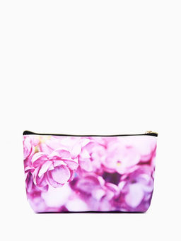 Косметичка женская на молнии, большая, с подкладкой, с двусторонним принтом, розовая/голубая