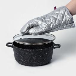 Набор прихваток Доляна «Профи», 2 шт., 30×16×2 см, серый