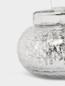 Конфетница, 16х15 см, с крышкой, стекло, серебристая, Кракелюр, Craquelure - Anna lafarg фото 3