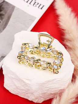 Цена за 6 шт. Крабик для волос «Кэли», прямой, 5 см, золото