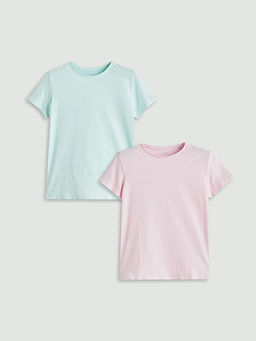 Bisiklet Yaka K?z ?ocuk Ti??rt 2li