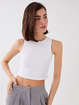 Kad?n Bisiklet Yaka D?z Crop